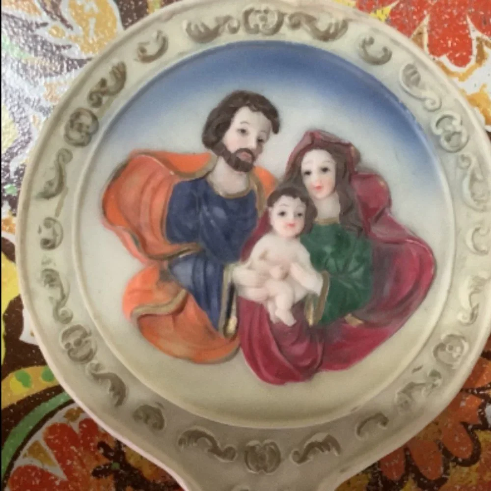 Vintage Holy Family Hand Mirror
